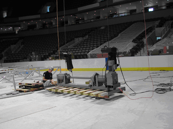 Winch custom made for The John Labatt Centre project